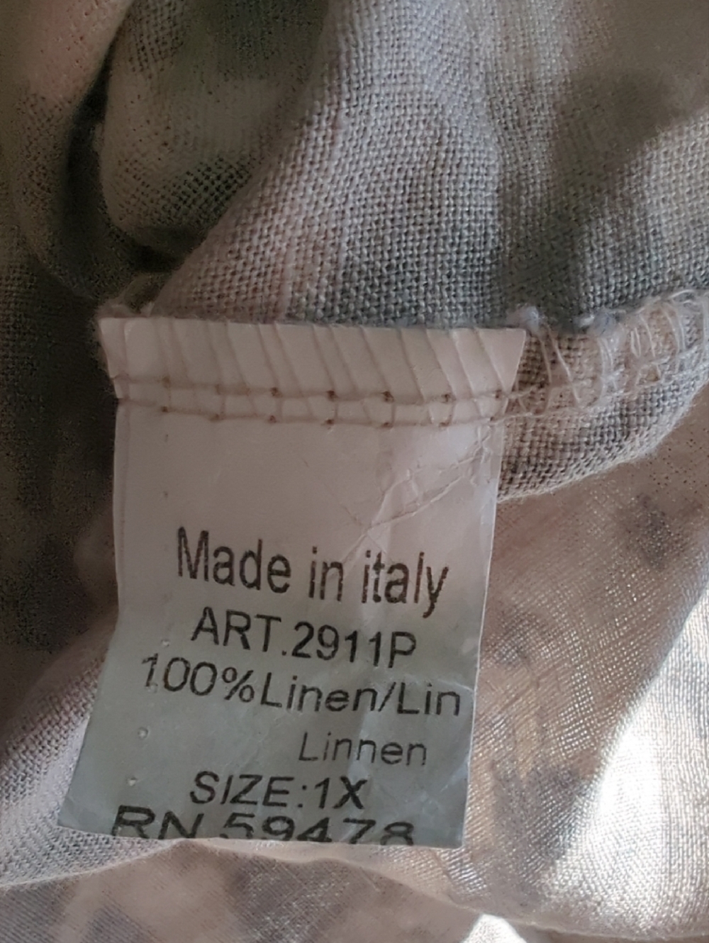 NWT Lungo L'Arno 100% Linen Tie-Dye Navy & Natural Mixed-Media Tunic - Picture 11 of 11
